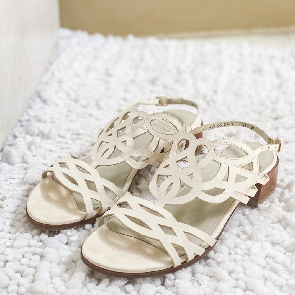like new Stuart Weitzman white sandals